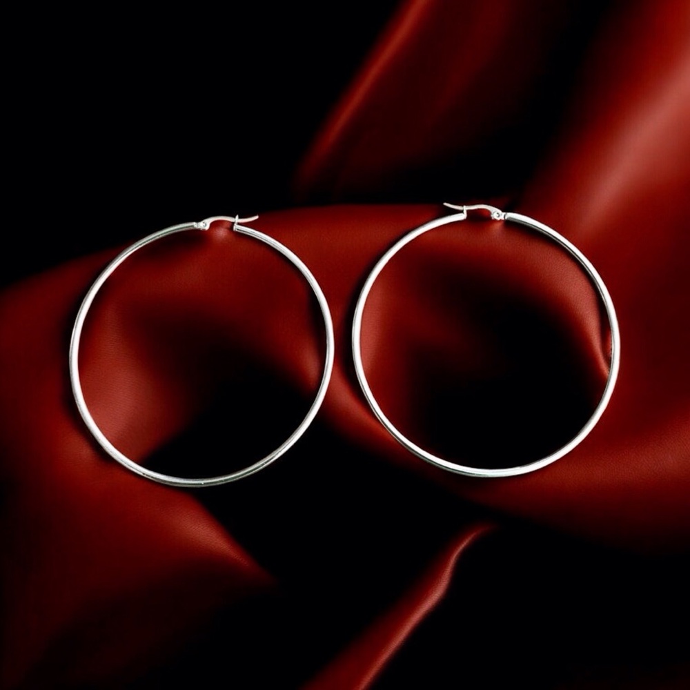 🆕 Xtra Large Hoop Earrings Stainless Steel LAST PAIR